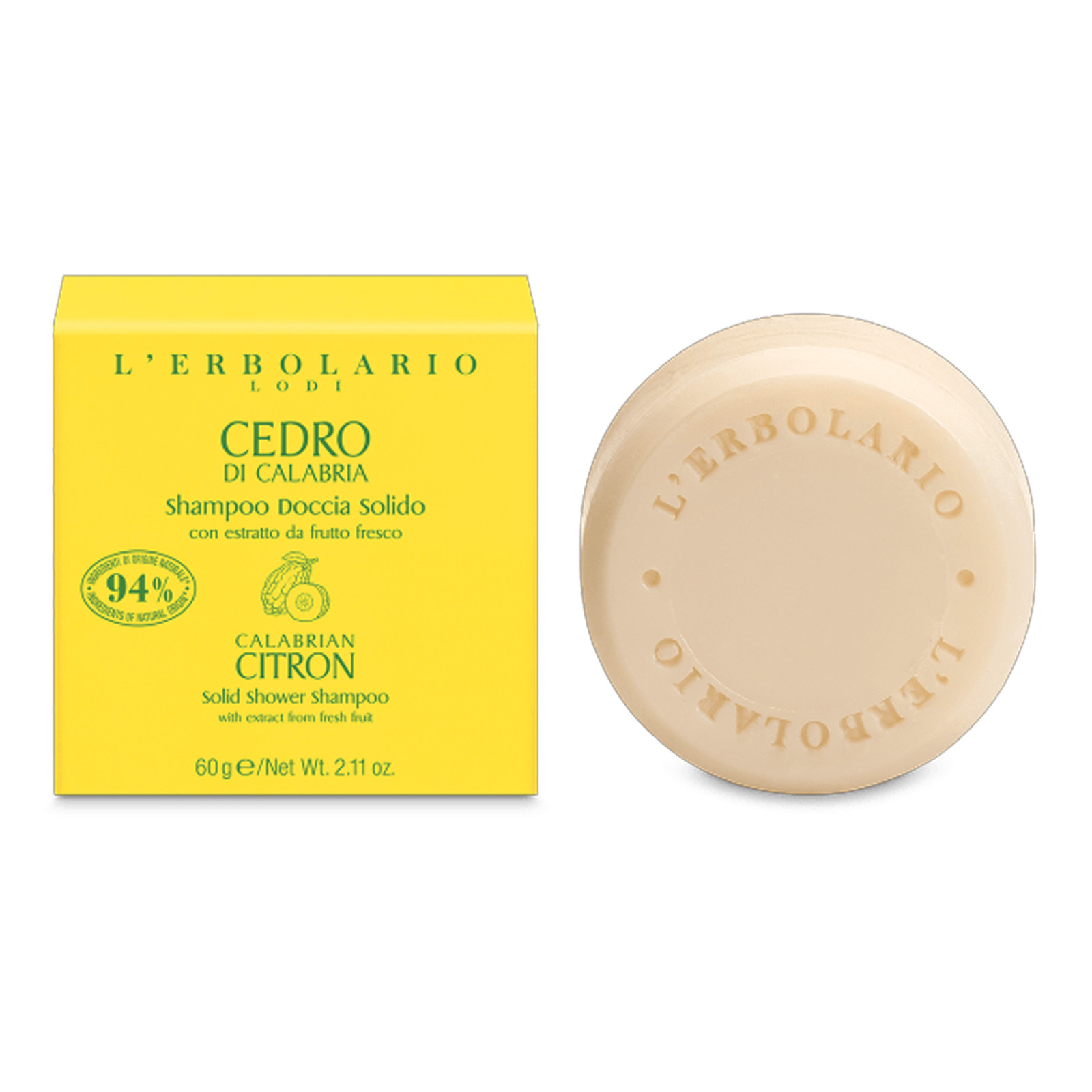 L'Erbolario Cedro Calabria Shampoo Doccia Solido 60g - L'Erbolario