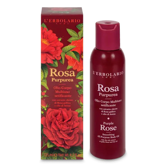Olio Corpo Multiuso Setificante Rosa Purpurea 125ml - L'Erbolario