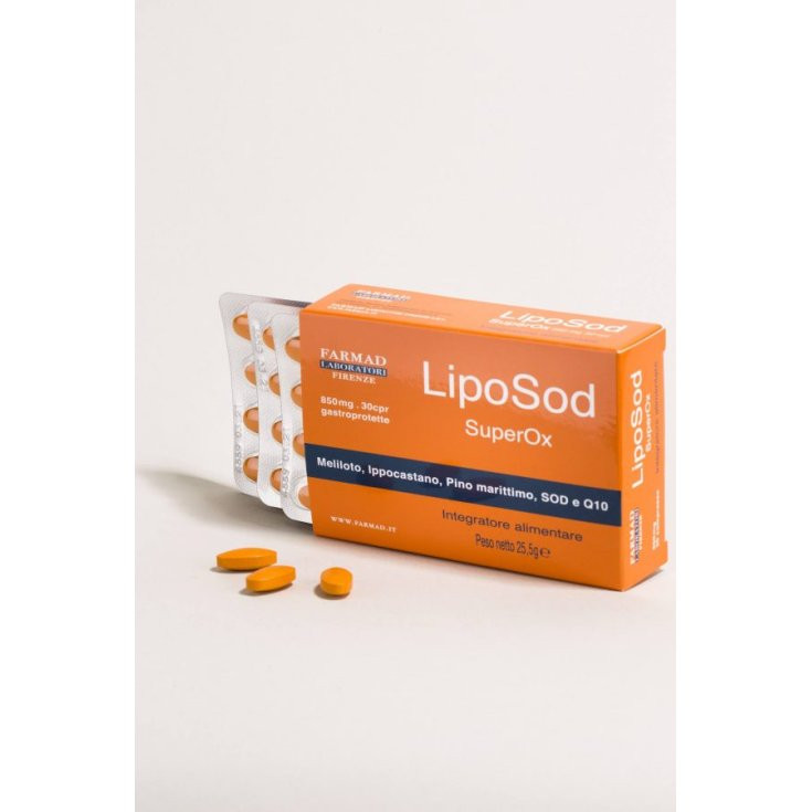 LipoSod 850mg Integratore per Microcircolo e Drenaggio 30 Compresse - Farmad Laboratori Firenze Srl