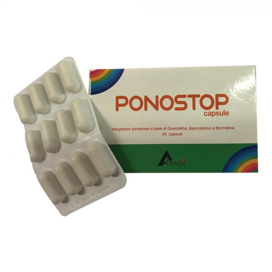 Ponostop Integratore Quercetina Ippocastano e Bromelina 24 Capsule - Afandi