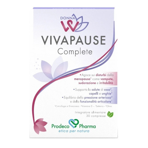 Vivapause Complete Integratore Alimentare Menopausa 30 Compresse Vegano Senza Glutine - Donna W