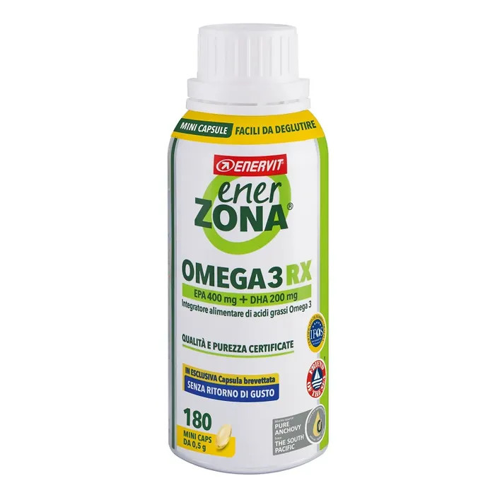 Enerzona Omega 3RX Integratore Omega 3 EPA DHA 180 Mini Capsule Senza Glutine - Enervit