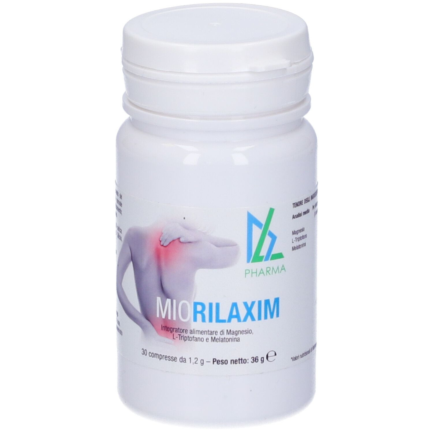 Miorilaxim integratore magnesio 375mg L-triptofano 300mg melatonina 1mg 30cpr - DL Pharma