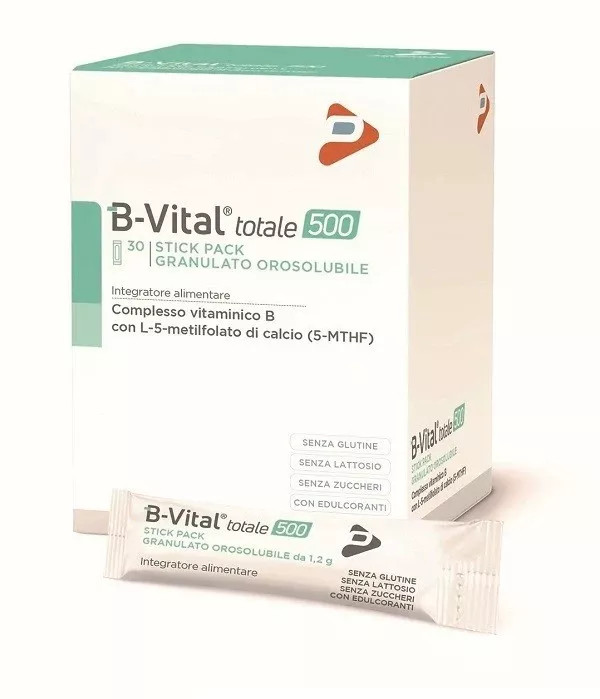 B-VITAL TOTALE 500 Integratore Vitamine B Senza Glutine 30 Stick Pack - PHARMA LINE
