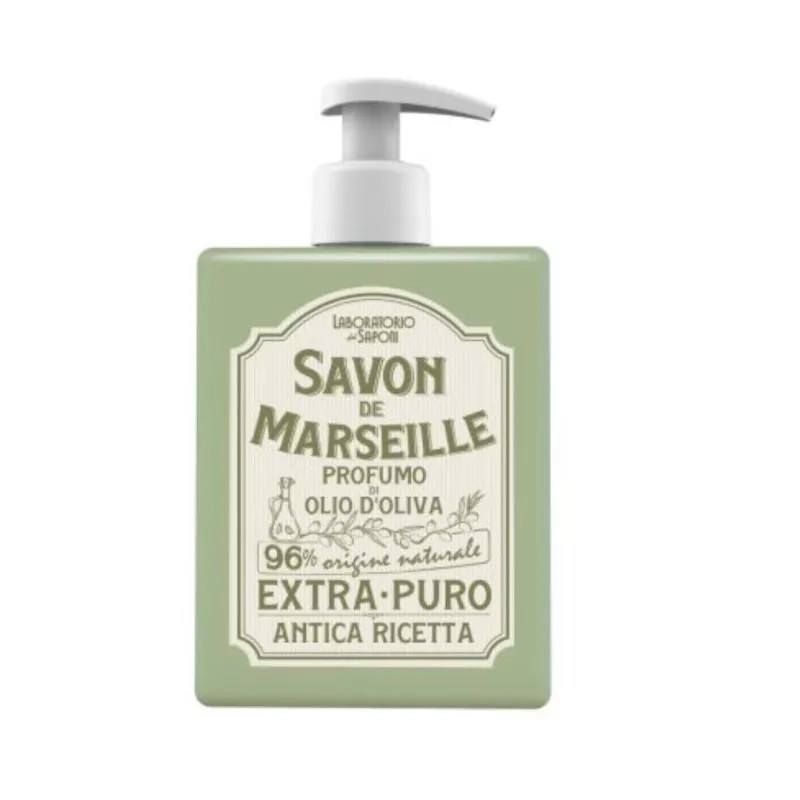 Sapone di Marsiglia Liquido Olio d'Oliva per Pelli Sensibili 500ml - Laboratorio dei Saponi