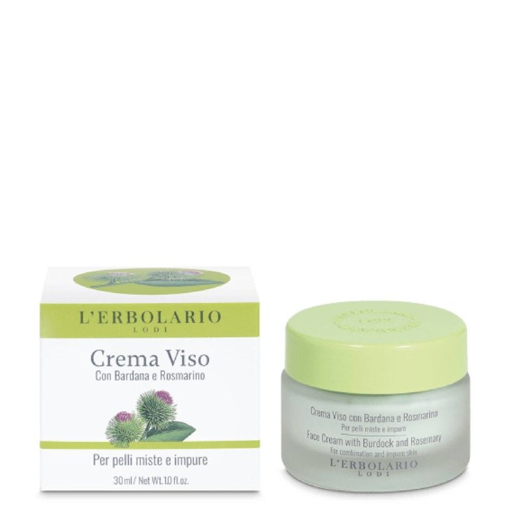 Crema Viso Bardana Rosmarino Pelli Miste 30 ml - L'Erbolario