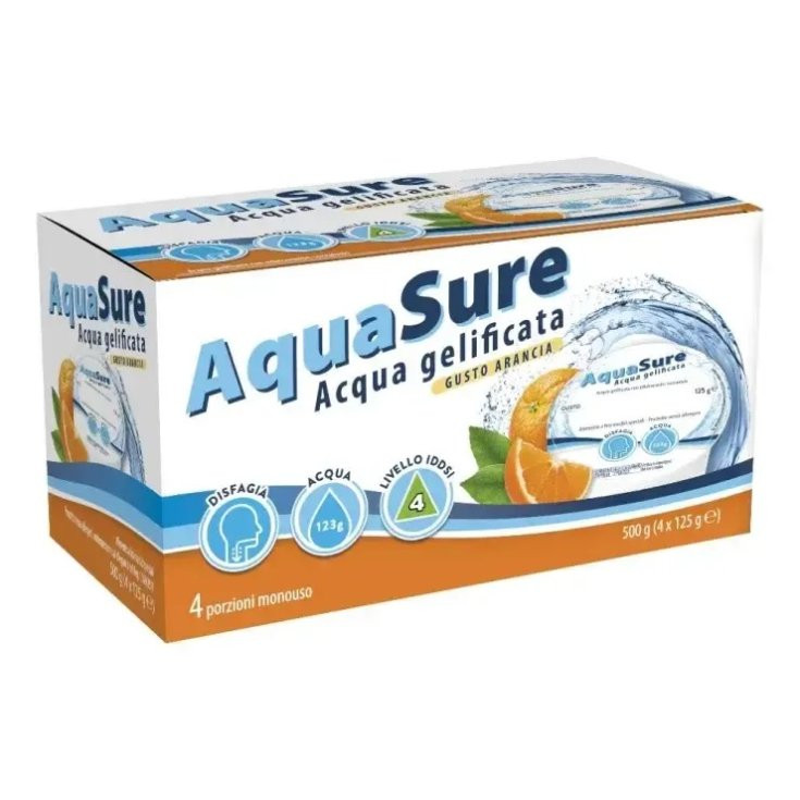 AquaSure Acqua Gelificata Arancia 4 Porzioni - Boschetti Alimentare