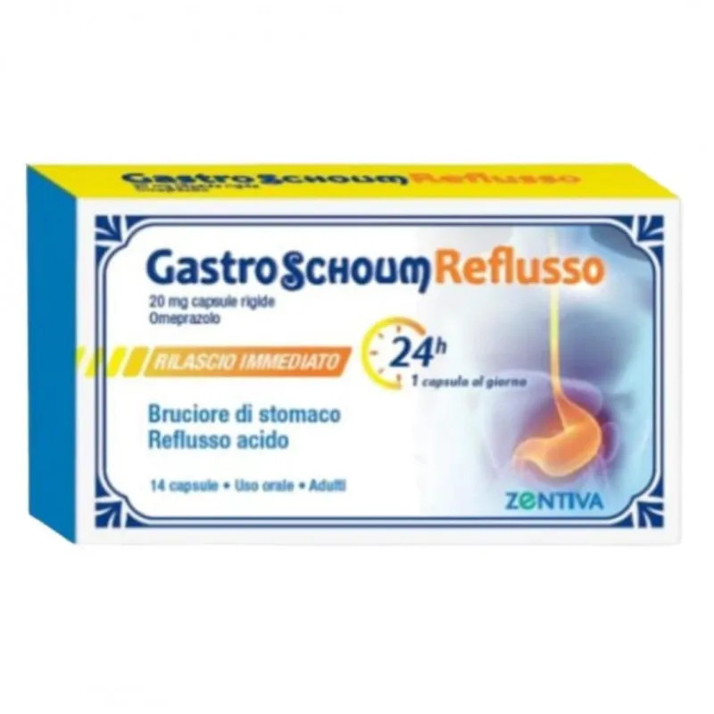 GastroSchoum Reflusso 20 mg Capsule Reflusso Gastrico 14 Capsule - Zentiva