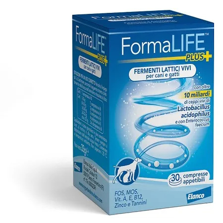 FormaLife Plus Fermenti Lattici Vivi per Cani e Gatti 30 Compresse - Elanco