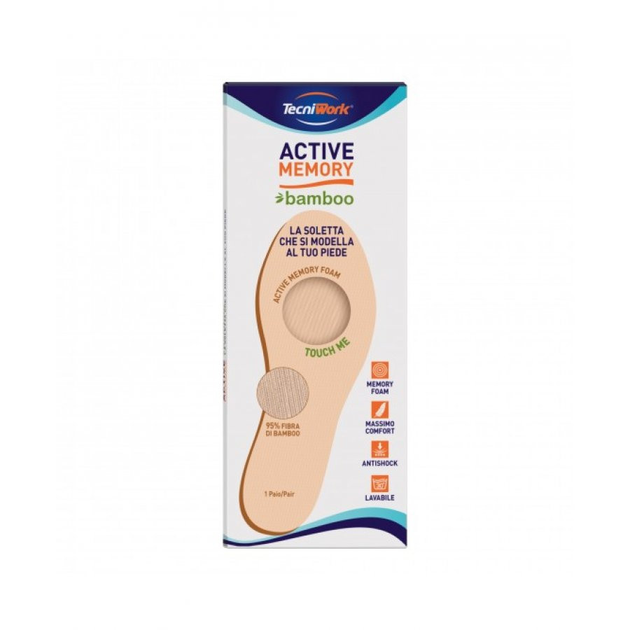 Solette Active Memory Bamboo 40 Comfort Naturale per Piedi - Tecniwork