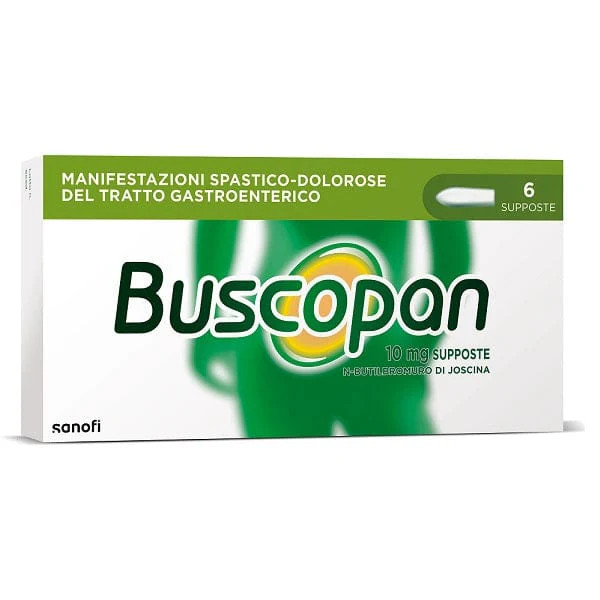 Buscopan Supposte 10mg per Mal di Pancia 6 Unità - Buscopan