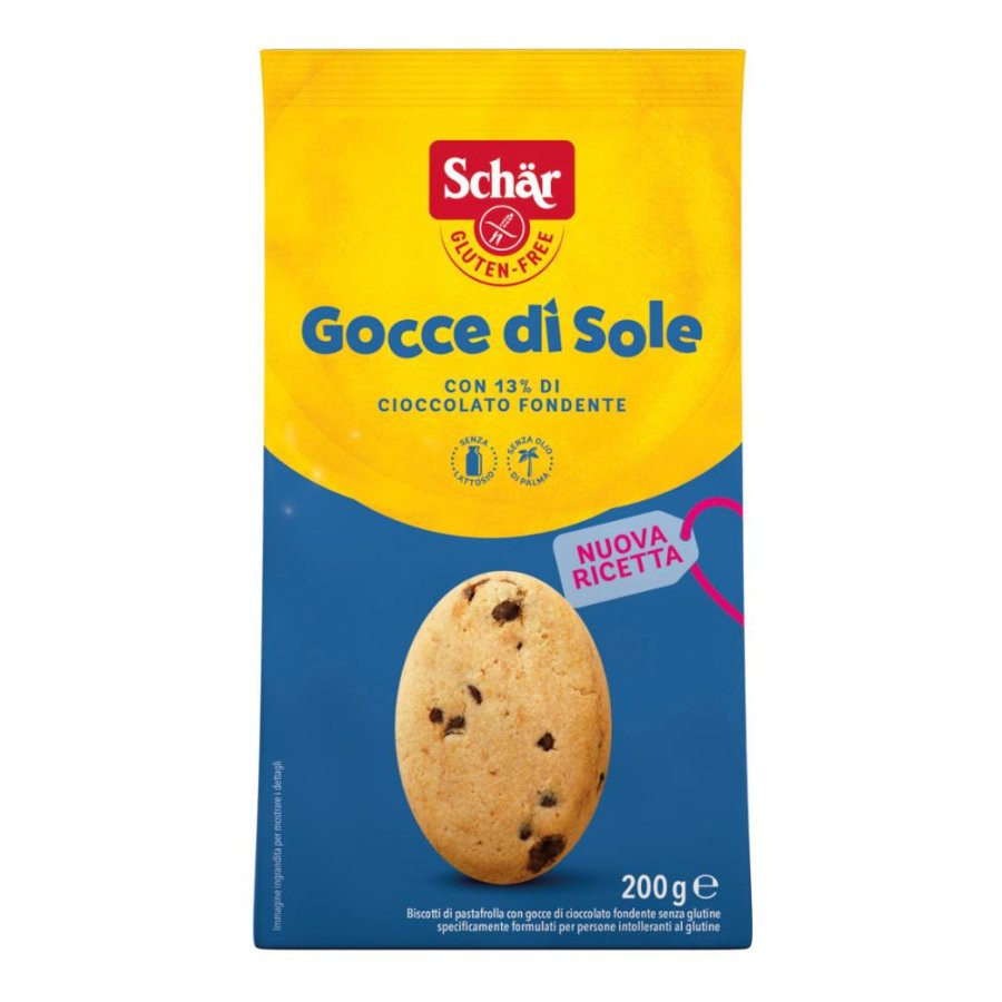 Schar Gocce di Sole Biscotti con Gocce di Cioccolato Senza Glutine 200g - Schar