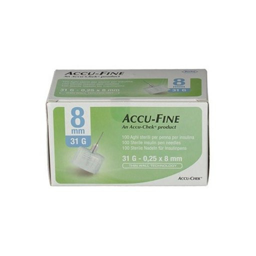 Aghi Penna Insulina Sterili G31 8mm 100 Pezzi - Accu-Fine