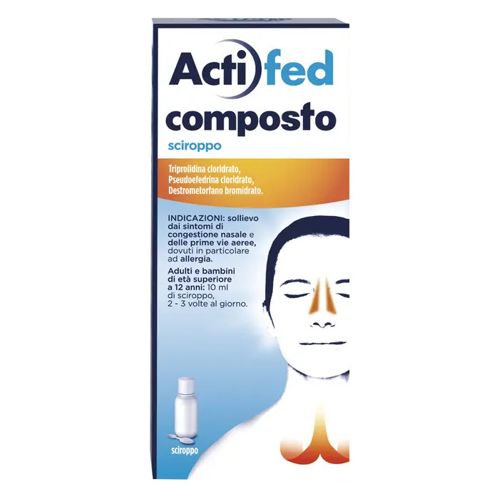 Actifed Composto Sciroppo per Tosse, Congestione Nasale e Allergia 100ml - Acti