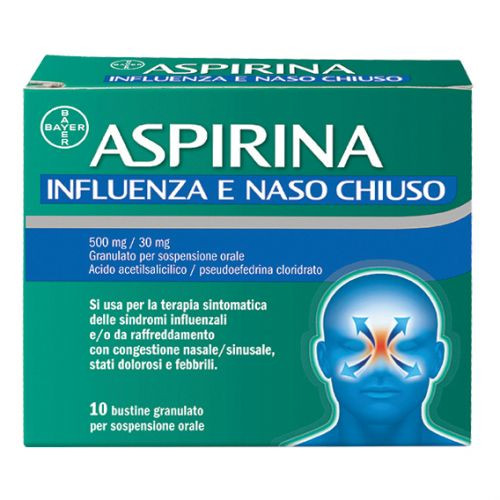 Aspirina Influenza e Naso Chiuso 500 mg/30 mg Granulato Orale - Aspirina