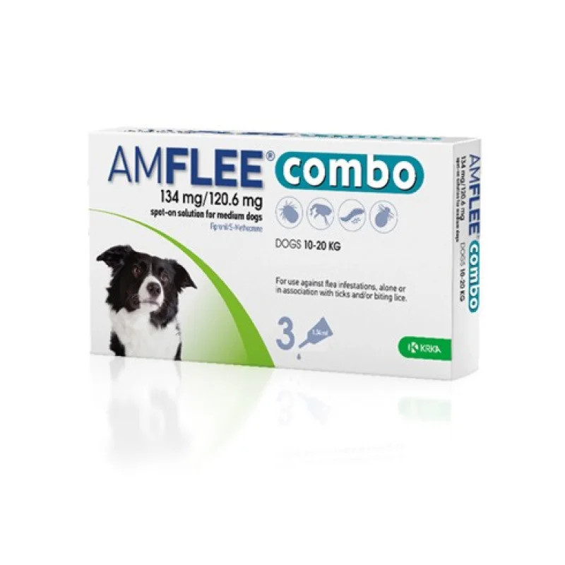 Amflee Combo Spot-On Cani 10-20kg 3 Pipette - Krka Farmaceutici