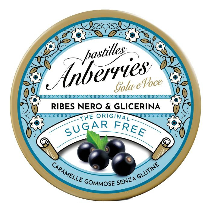 Anberries Classiche Ribes Nero e Glicerina Senza Zucchero 50 g - Eurospital