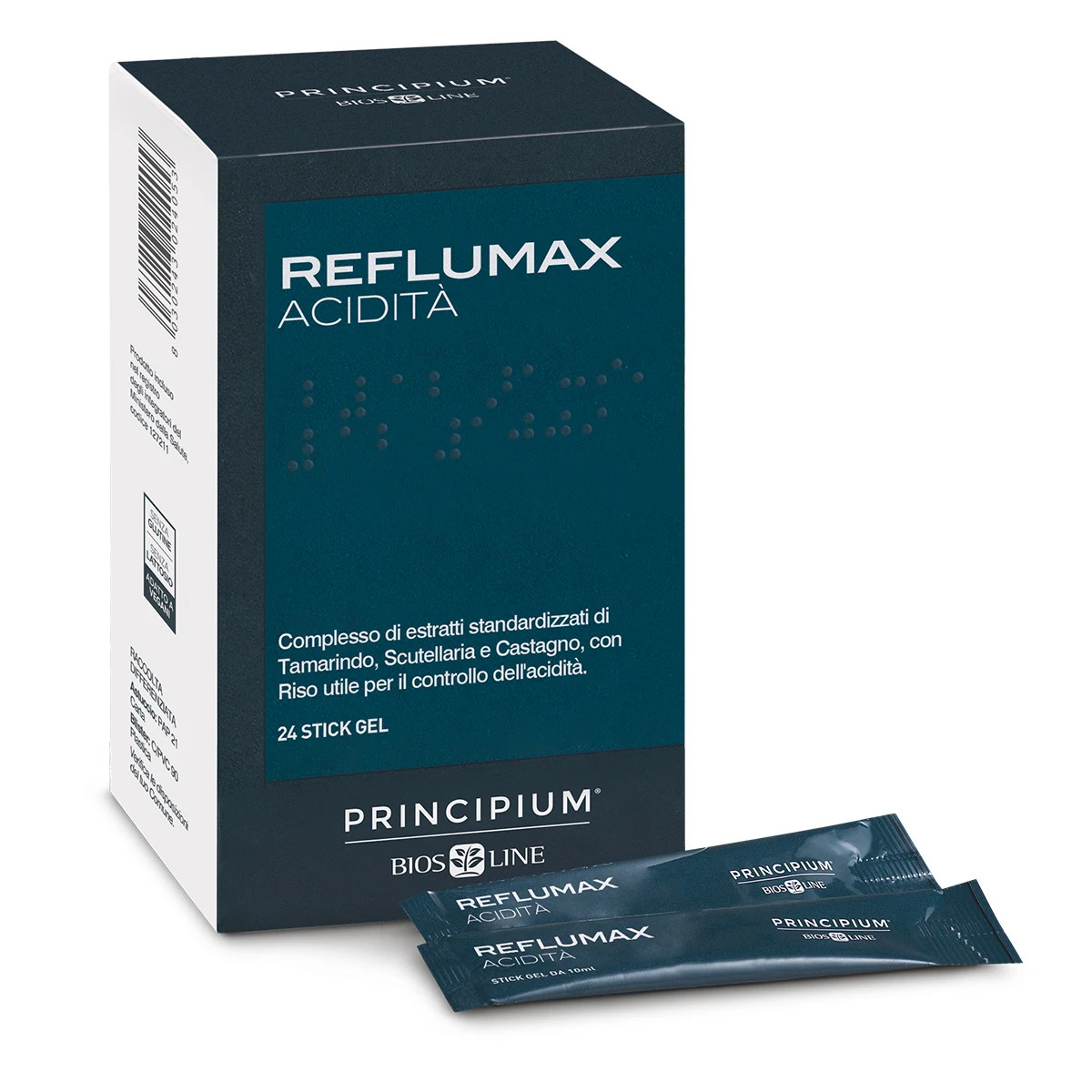 Reflumax Acidità Integratore per Acidità Gastrica 24 Stick - Principium