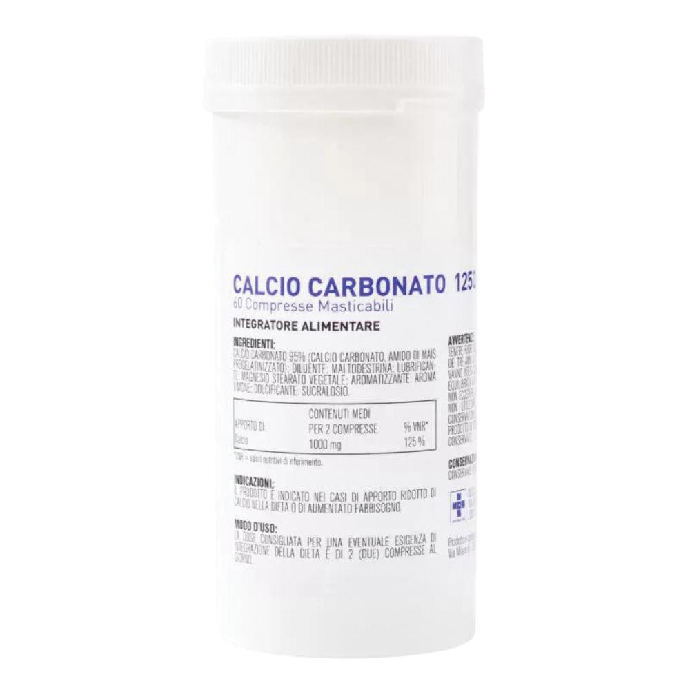 Calcio Carbonato Integratore per Apporto di Calcio 60 Compresse Masticabili - Olcelli Farmaceutici
