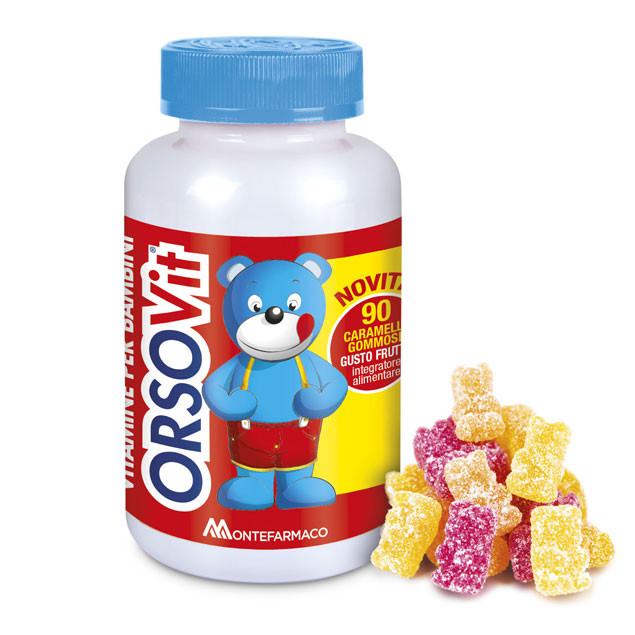 Orsovit Caramelle Gommose Multivitaminiche per Bambini Gusto Frutta 90 Pezzi - Orsovit