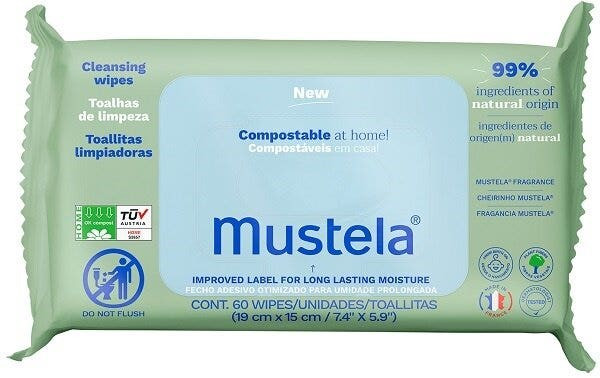 Salviette Compostabili Profumate 60 Pezzi - Mustela