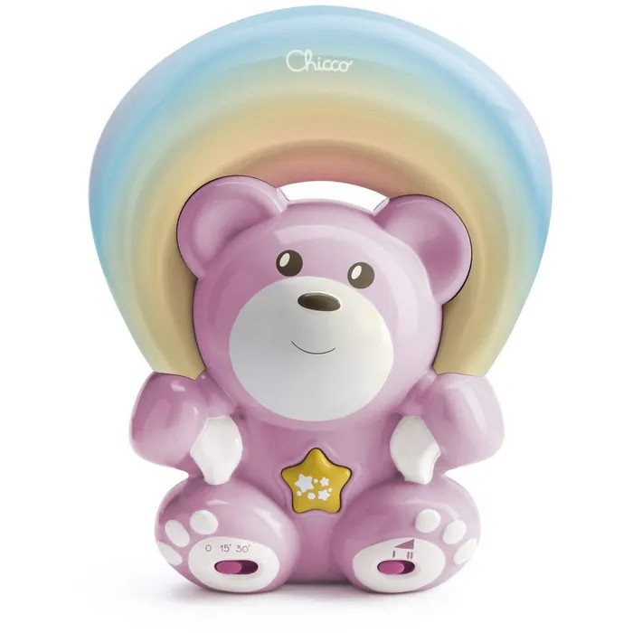 Chicco Orsetto Arcobaleno Proiettore Rosa Musicale con Timer - Chicco