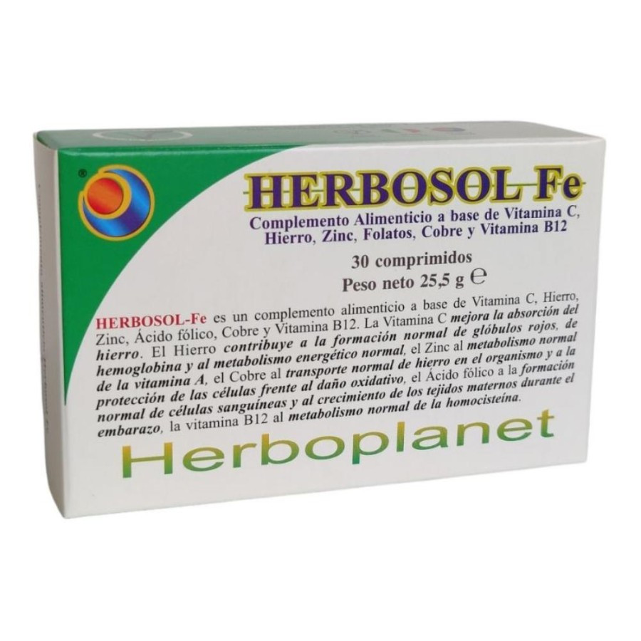 Herbosol Fe Integratore di Ferro, Vitamine e Minerali 30 Compresse - Herboplanet