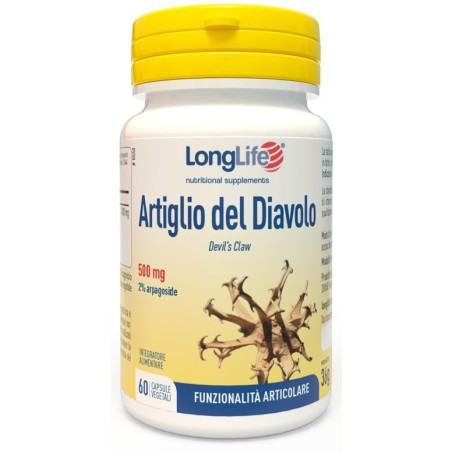 Artiglio del Diavolo 500mg Integratore Funzionalità Articolare 60 Capsule - Longlife