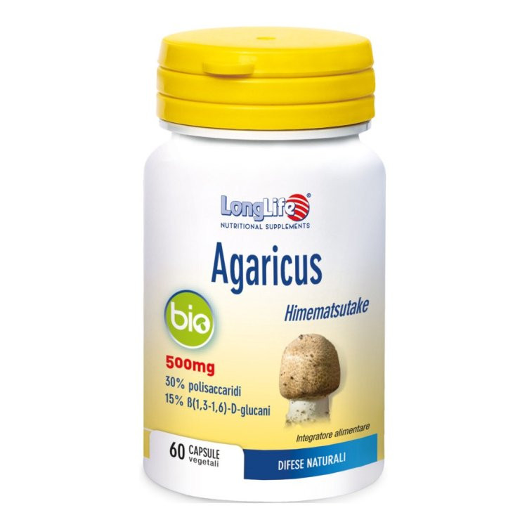Agaricus Bio Integratore Supporto Metabolismo e Difese Immunitarie 60 Capsule - Longlife