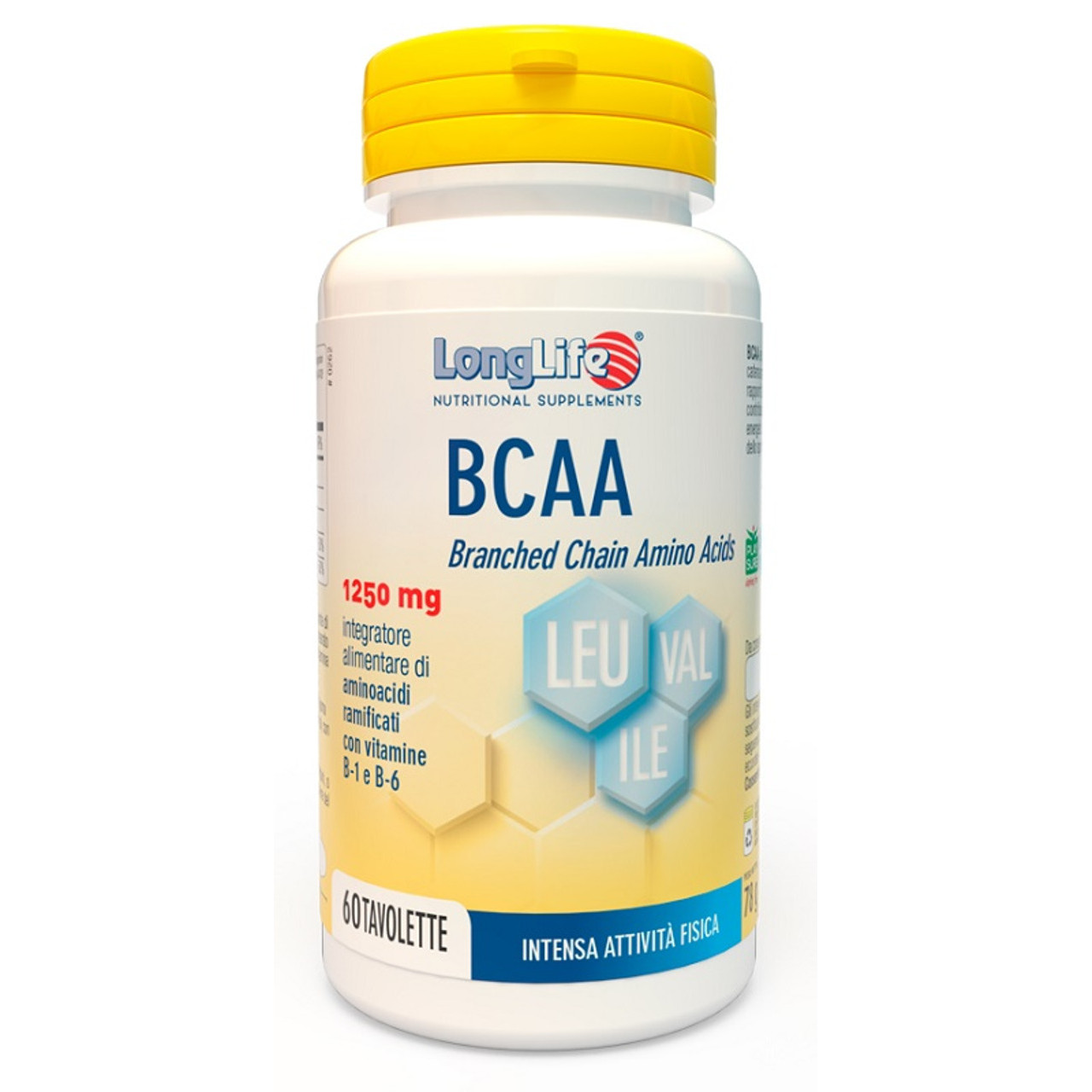 Longlife BCAA 1250mg Integratore di Aminoacidi - 60 Tavolette