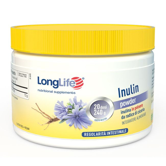 Inulina in Polvere Integratore per Regolarità Intestinale 240g - LongLife