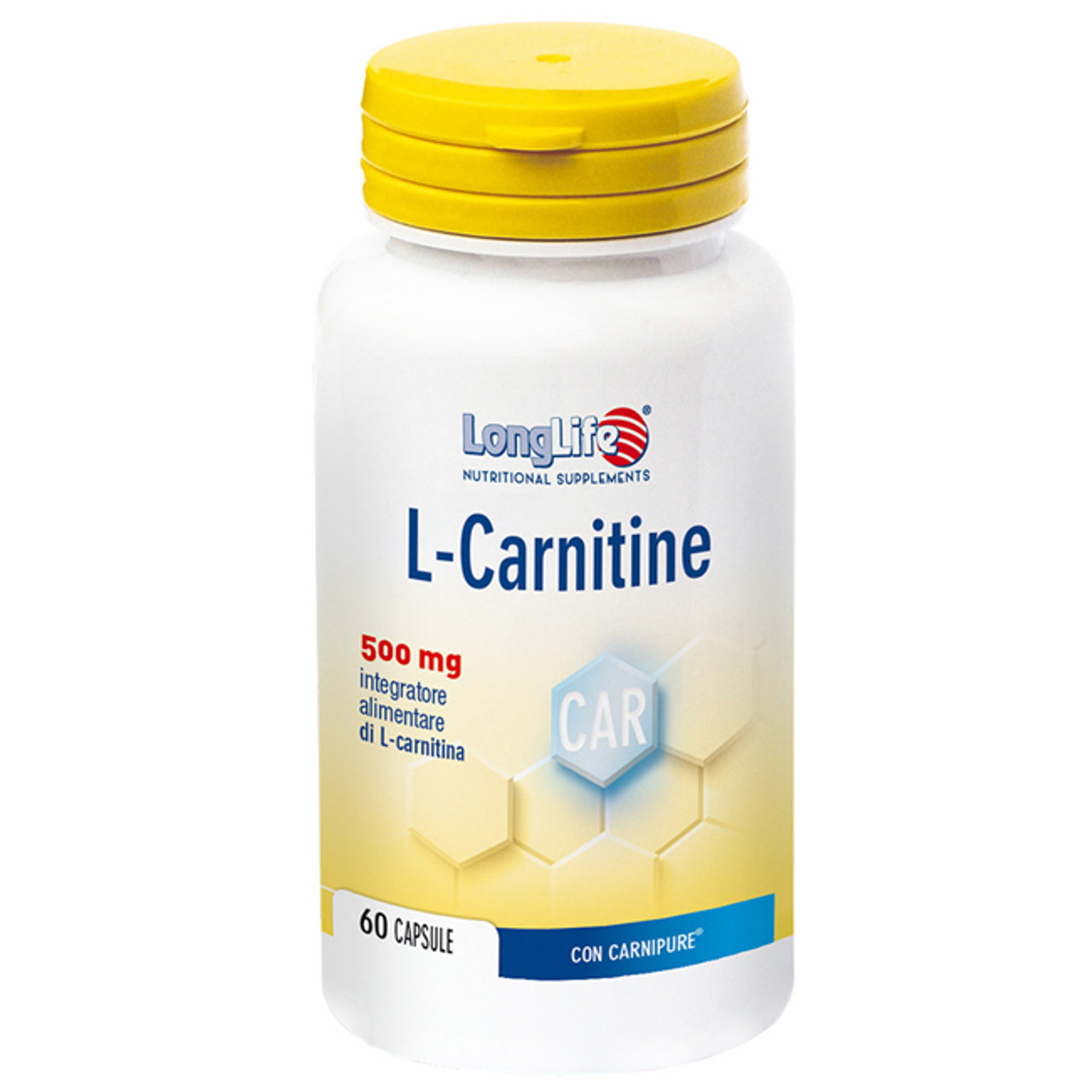 L-Carnitina 500 mg Integratore Energetico 60 Capsule - Longlife