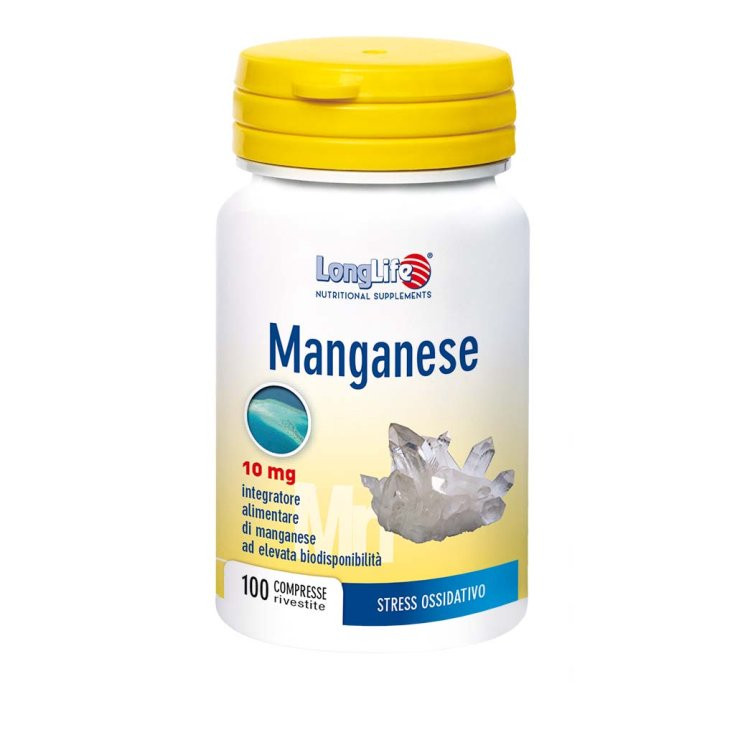 Manganese 10mg Longlife Integratore per Ossa e Tessuti 100 Compresse - Longlife