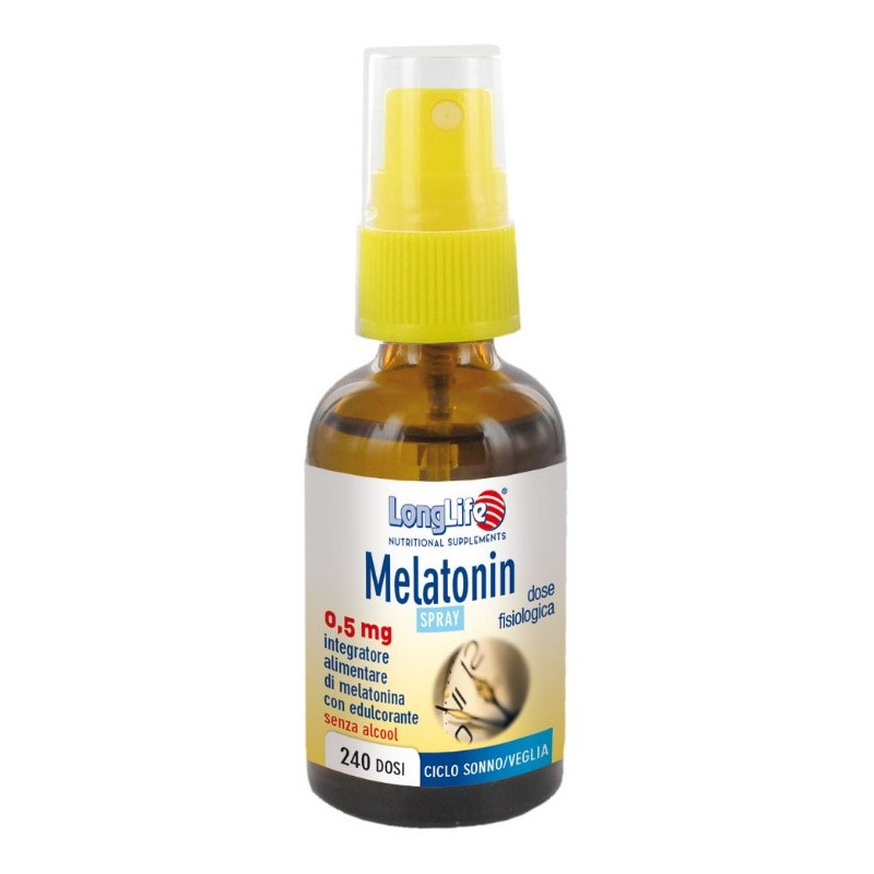 Melatonina Spray 0,5mg Integratore ciclo sonno-veglia 30ml - Longlife