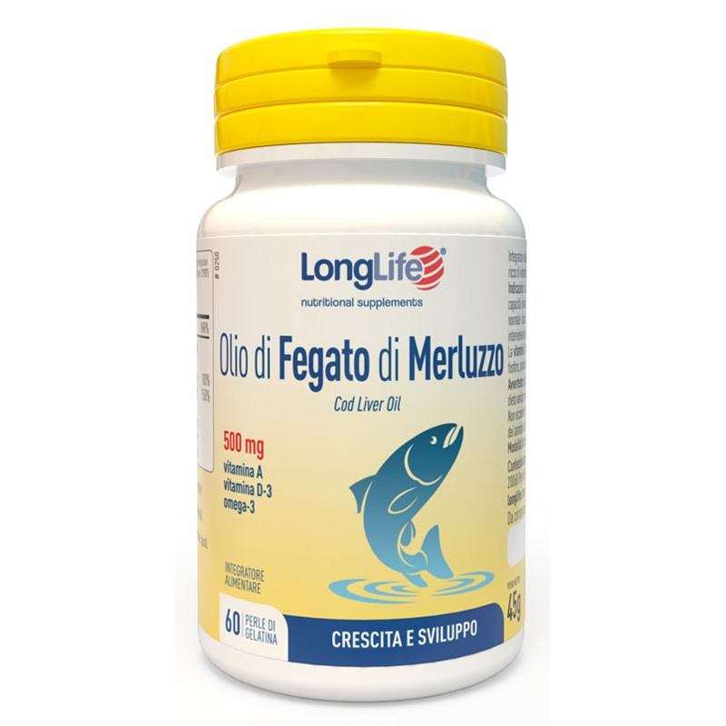 Olio di Fegato di Merluzzo LongLife 500mg 60 Perle - LongLife