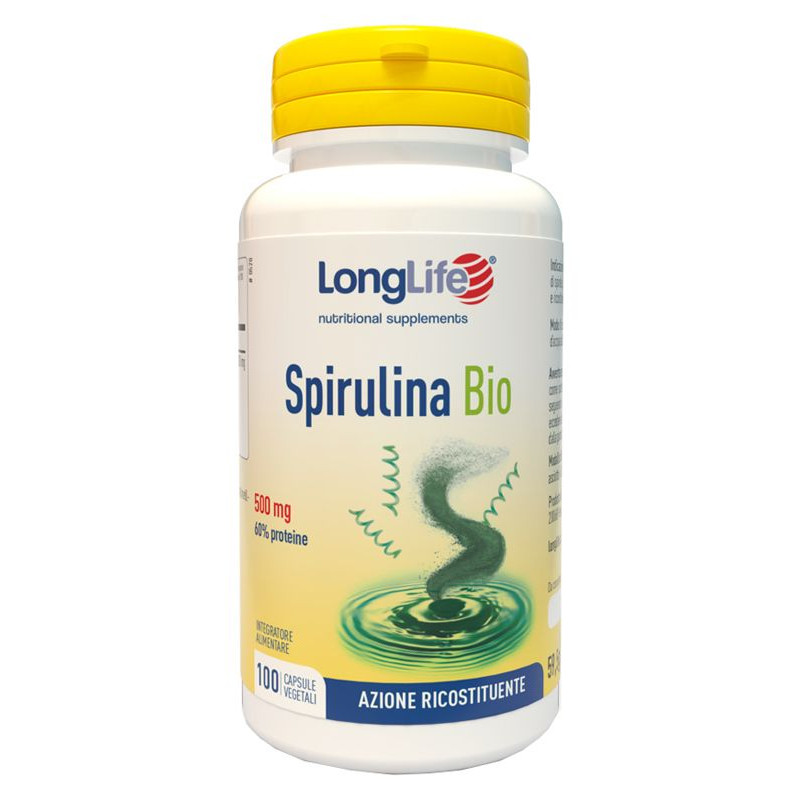 Spirulina Bio Longlife Integratore Ricostituente 500mg 100 Capsule Vegetali - Longlife