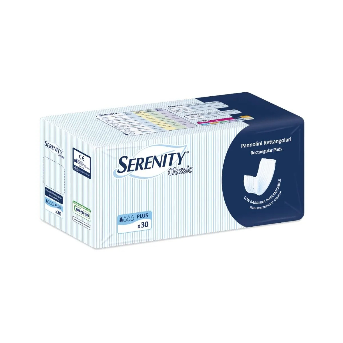 Pannolone Rettangolare Classic Con Barriera 30 Pezzi - Serenity