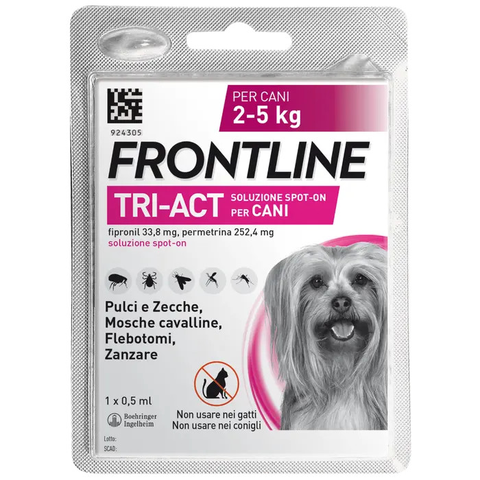 Frontline Tri-Act Soluzione Spot On per Cani 2-5kg - Frontline