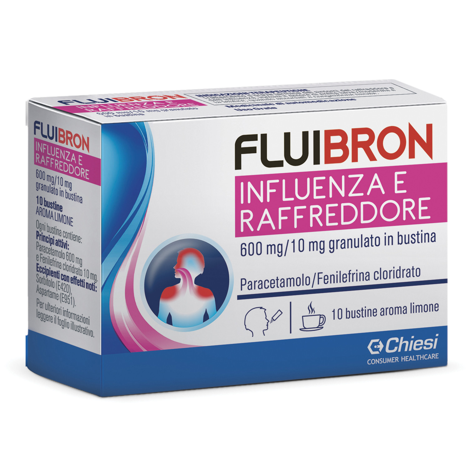 Fluibron Influenza e Raffreddore 600 mg/10 mg Granulato in Bustina - Fluibron