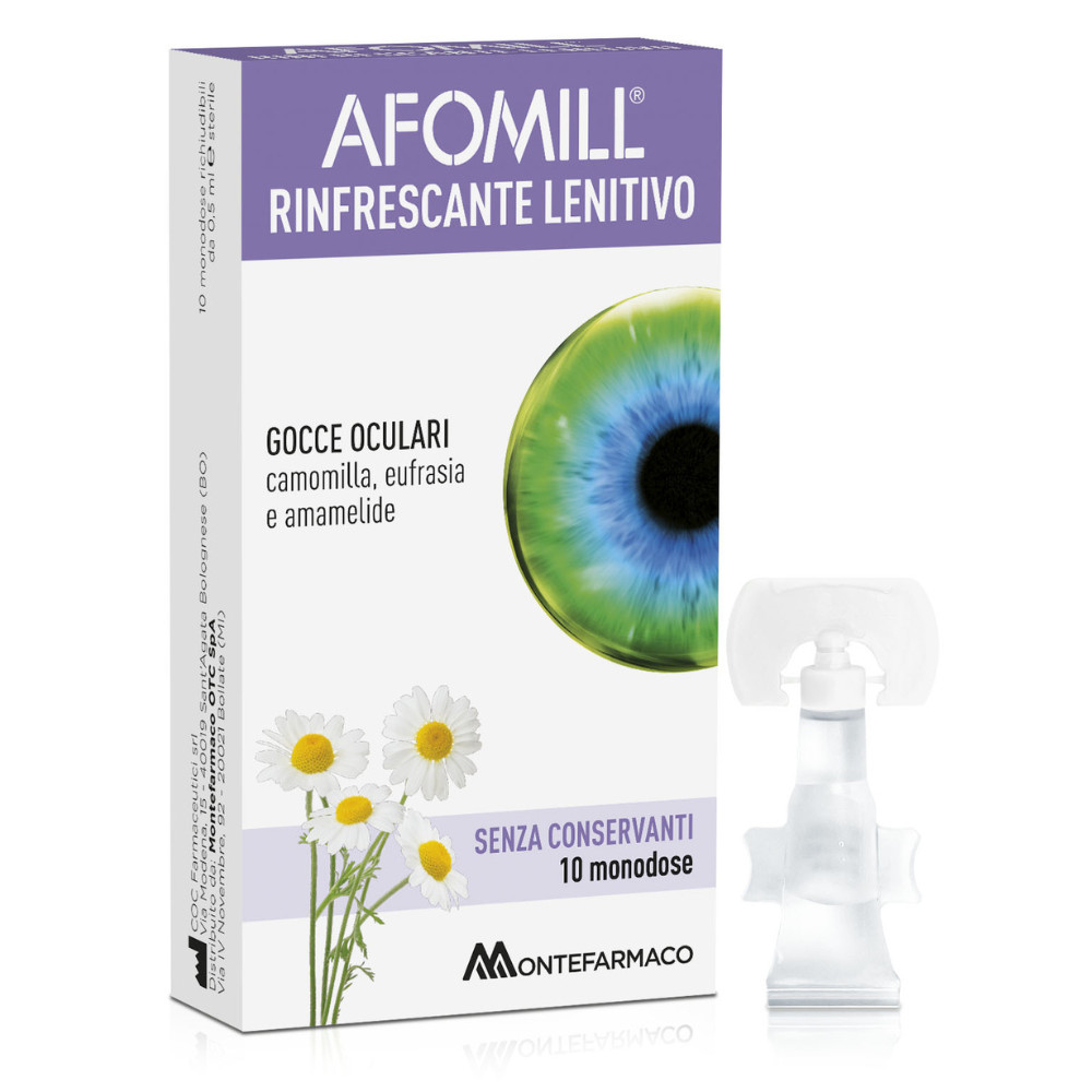Afomill Gocce Oculari Monodose Rinfrescanti e Lenitive - 10 Flaconcini