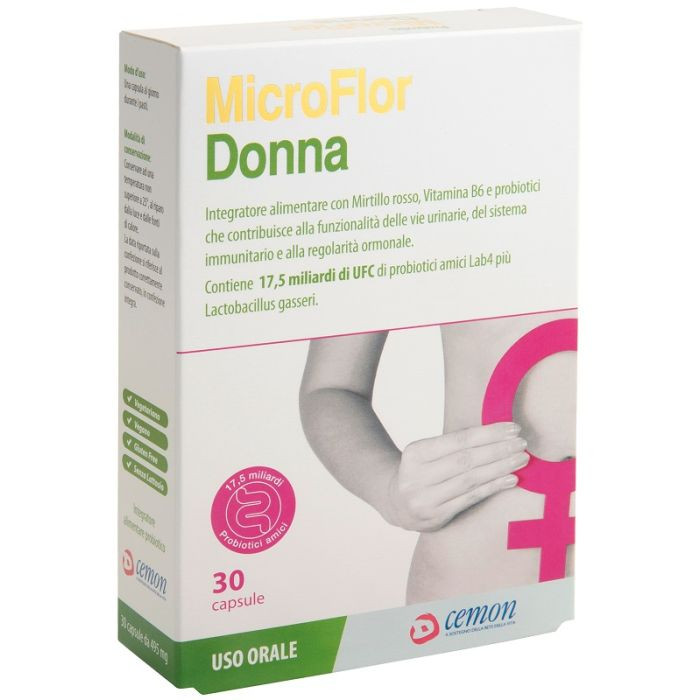 Microflor Donna Integratore per Vie Urinarie 30 Capsule - Cemon