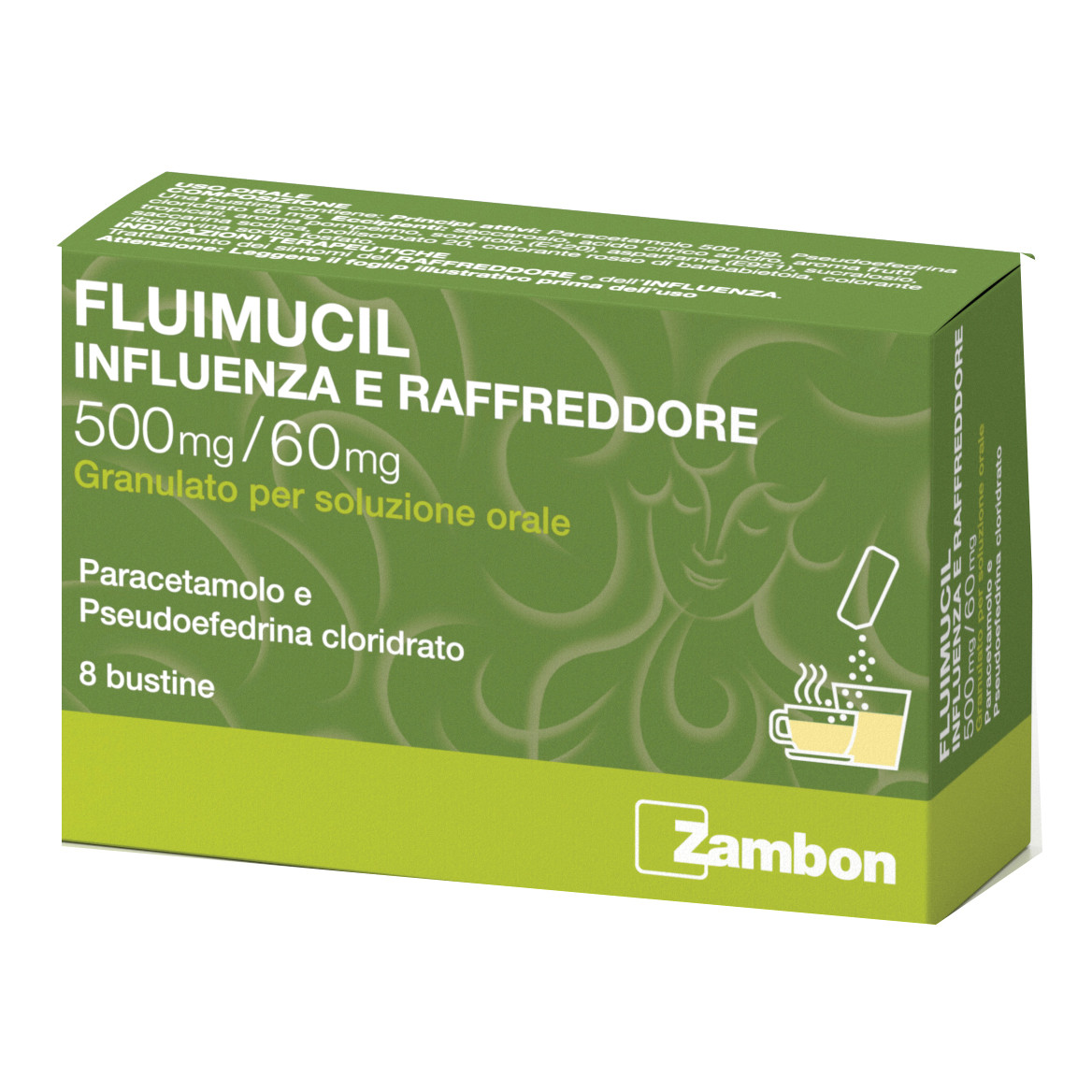Fluimucil Influenza e Raffreddore 500 mg/60 mg Granulato Soluzione Orale - Fluimucil