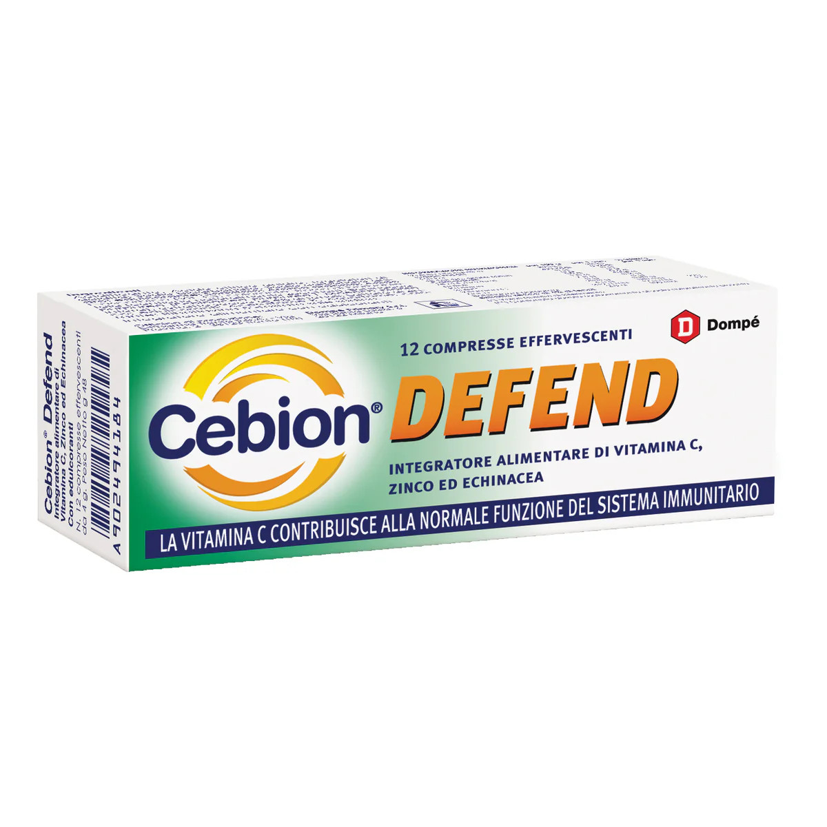 Cebion Defend Integratore con Vitamina C, Zinco ed Echinacea - 12 Compresse Effervescenti - Cebion