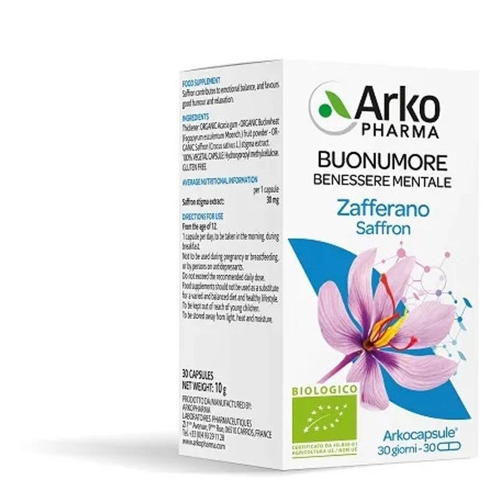 Zafferano Bio Arkofarm Integratore per Umore e Rilassamento - 30 Capsule