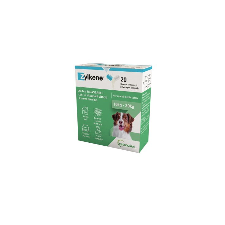 Zylkene Cani 10-30kg 225mg Mangime Benessere 20 Capsule - Vetoquinol