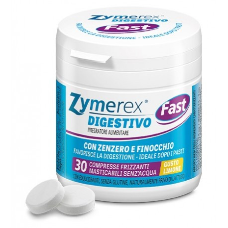Zymerex Fast 30 Compresse Masticabili Gusto Limone - Integratore Per Favorire La Digestione - Immagine 5