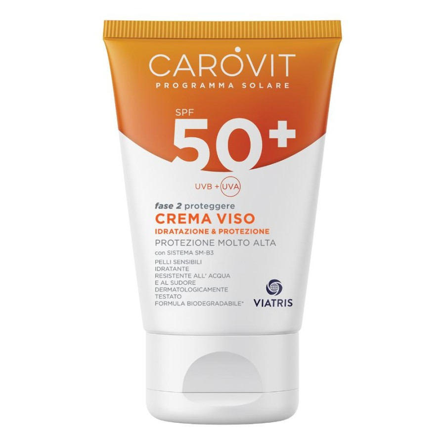 Carovit Solare Crema Viso SPF50+ - Crema solare molto alta per pelle sensibile - 50 ml - Immagine 5