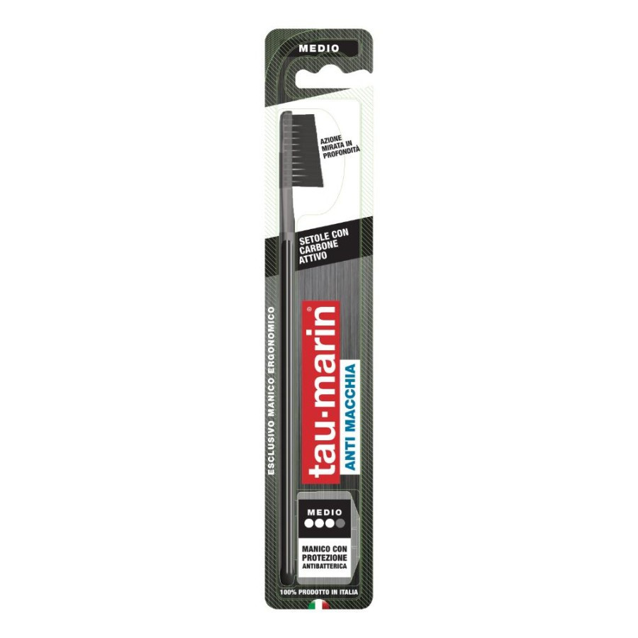 TAU-MARIN Professional Black - Spazzolino medio antibatterico Al Carbone Attivo - Immagine 7