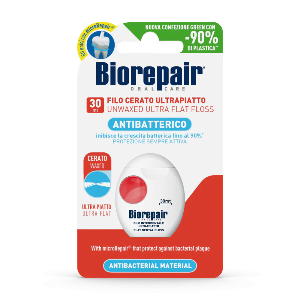 Biorepair Oral Care Antibatterico Filo Non Cerato Ultrapiatto Denti Sensibili 25+5 Metri - Immagine 3