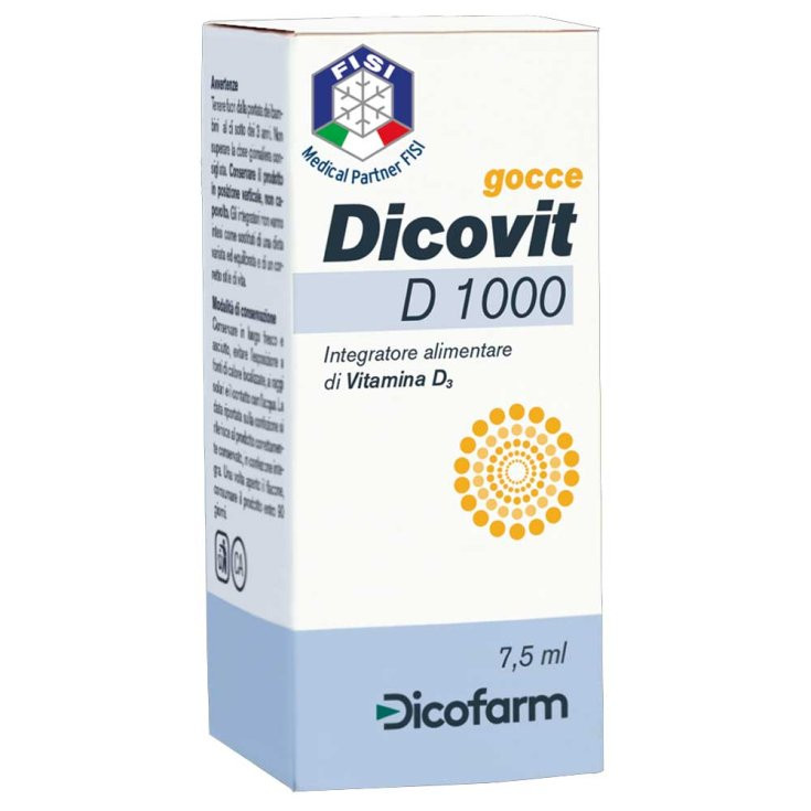 Dicovit D 1000 Integratore Vitamina D3 in Gocce 7,5 ml - Dicofarm